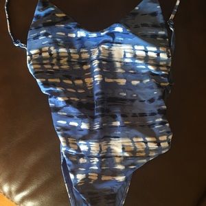 Blue tie die swimsuit